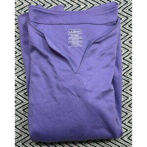 L.L.Bean Women's XL Purple Long-Sleeve V-Neck Shirt 100% Supima Cotton